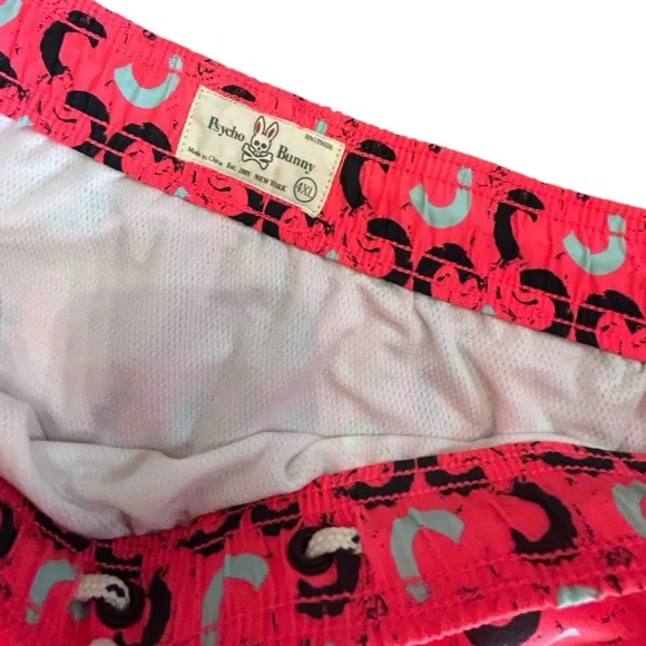 PSYCHO BUNNY men’s BIG & TALL beach swim trunks shorts diva pink size 4XL NWT